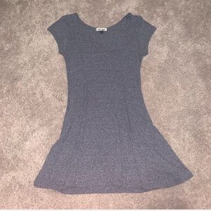 Gray Short Sleeve Sweater Dress